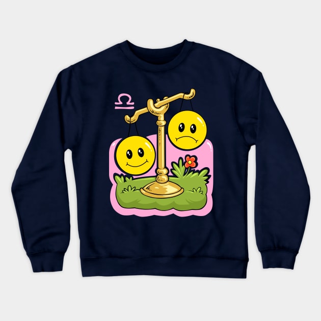 Smiley Libra Crewneck Sweatshirt by SpageGiant